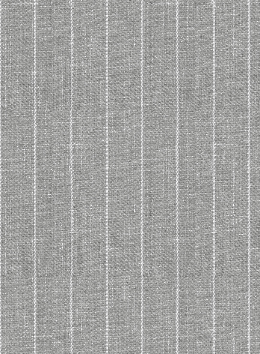 Napolean Genova Stripe Gray Wool Pants - StudioSuits