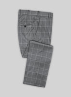 Napolean Noemi Windowpane Gray Wool Pants - StudioSuits