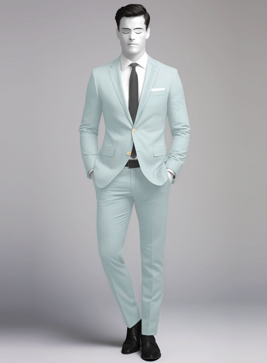 Napolean Pale Blue Wool Suit - StudioSuits