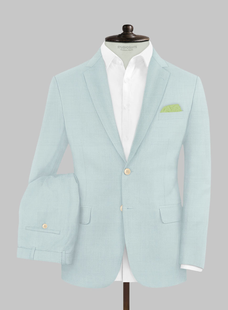 Napolean Pale Blue Wool Suit - StudioSuits