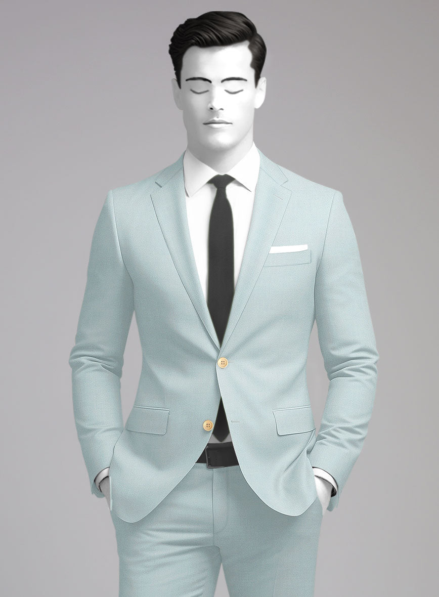 Napolean Pale Blue Wool Suit - StudioSuits