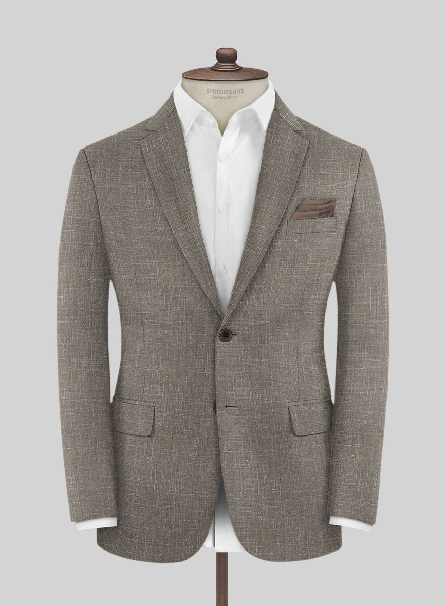 Napolean Ricci Mud Brown Wool Jacket - StudioSuits