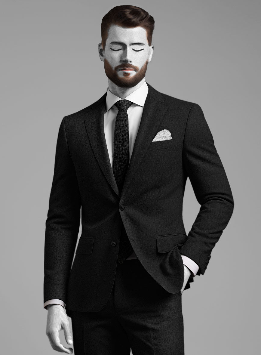 Napolean Black Wool Suit - StudioSuits