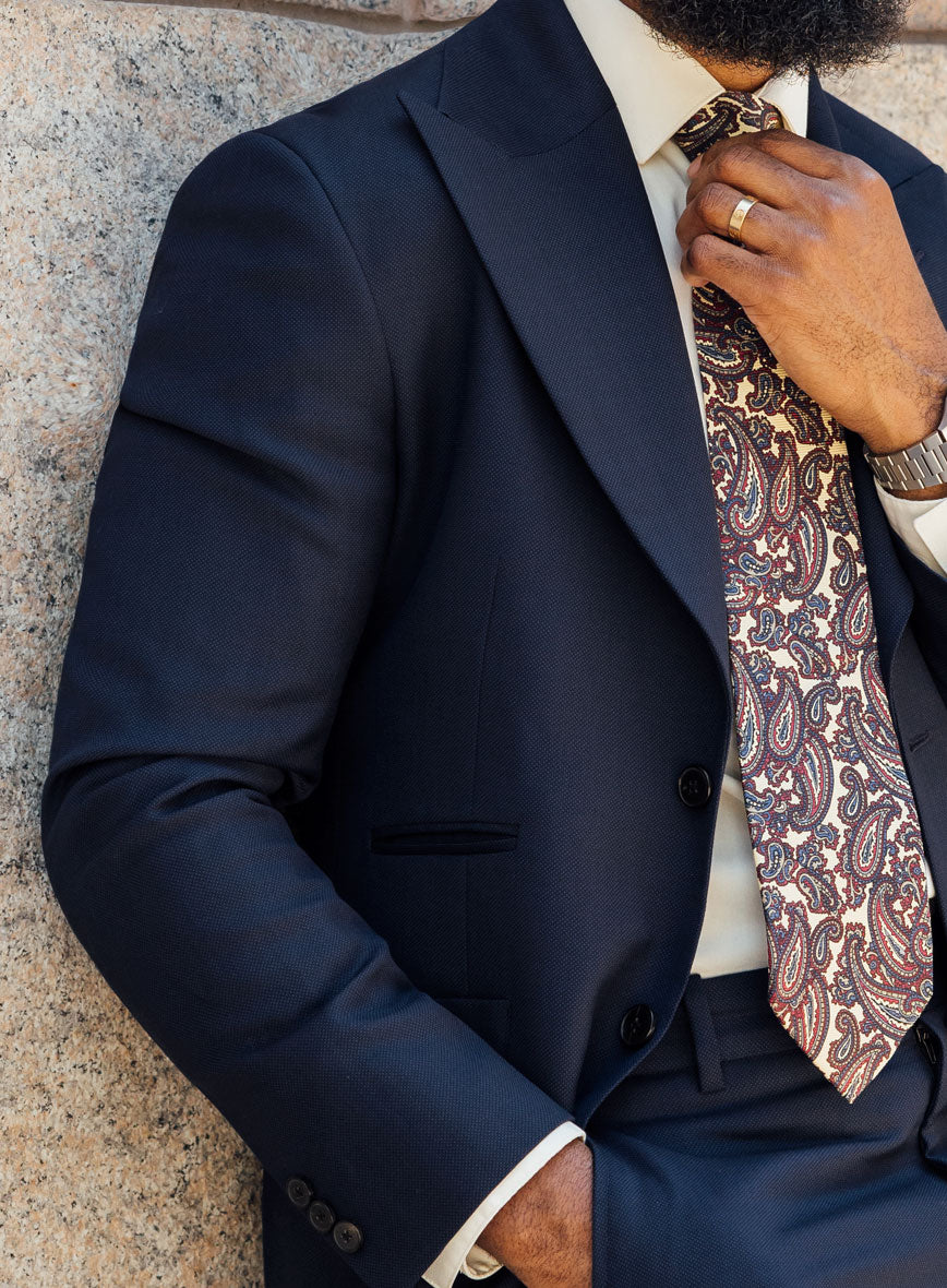 Napolean Royal Blue Birdseye Pablo Style Wool Suit - StudioSuits