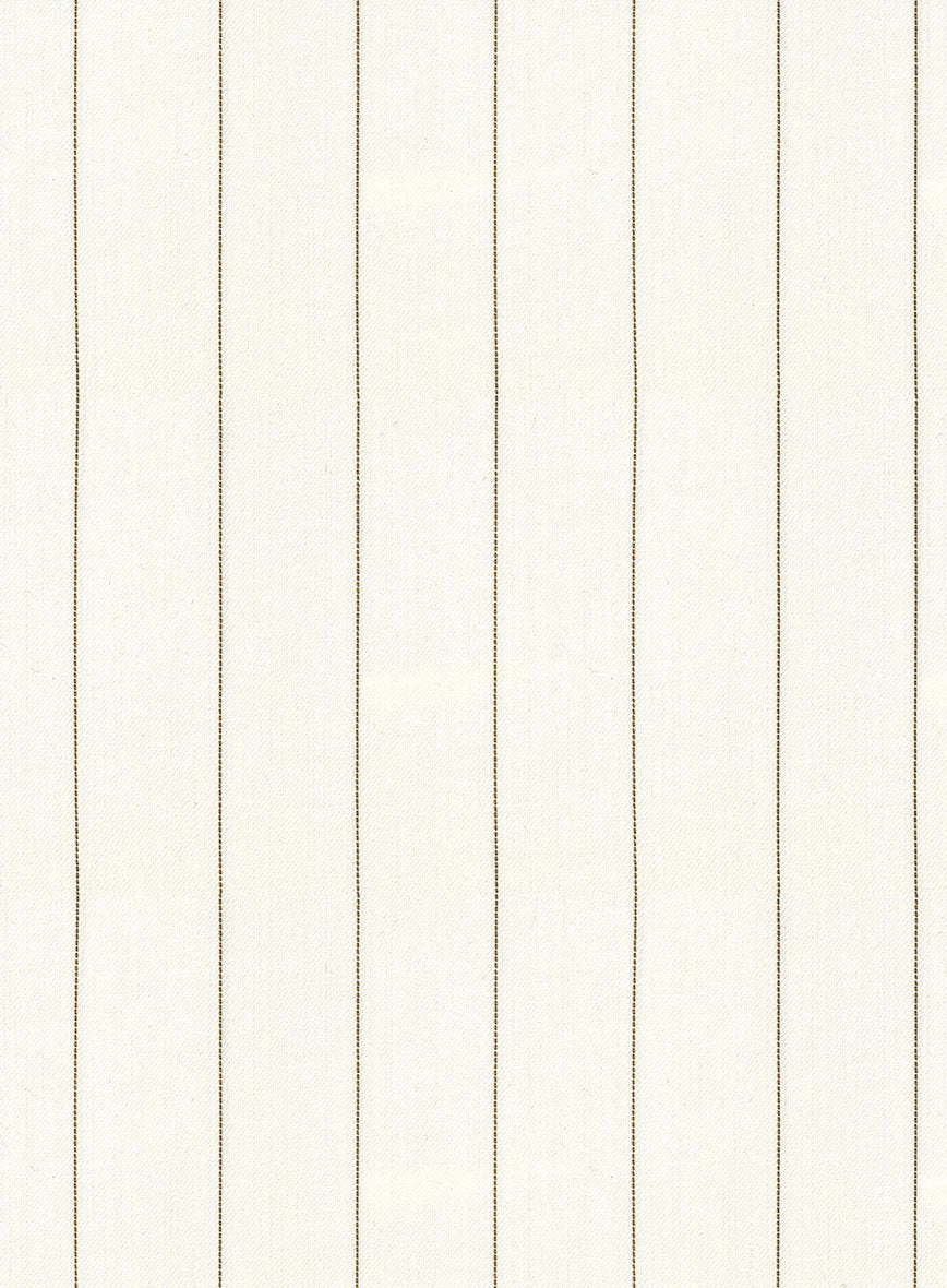 Napolean Tullio Stripe Ivory Wool Pants - StudioSuits