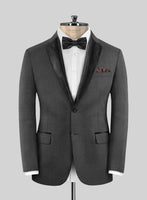 Napolean Mid Charcoal Wool Tuxedo Suit - StudioSuits