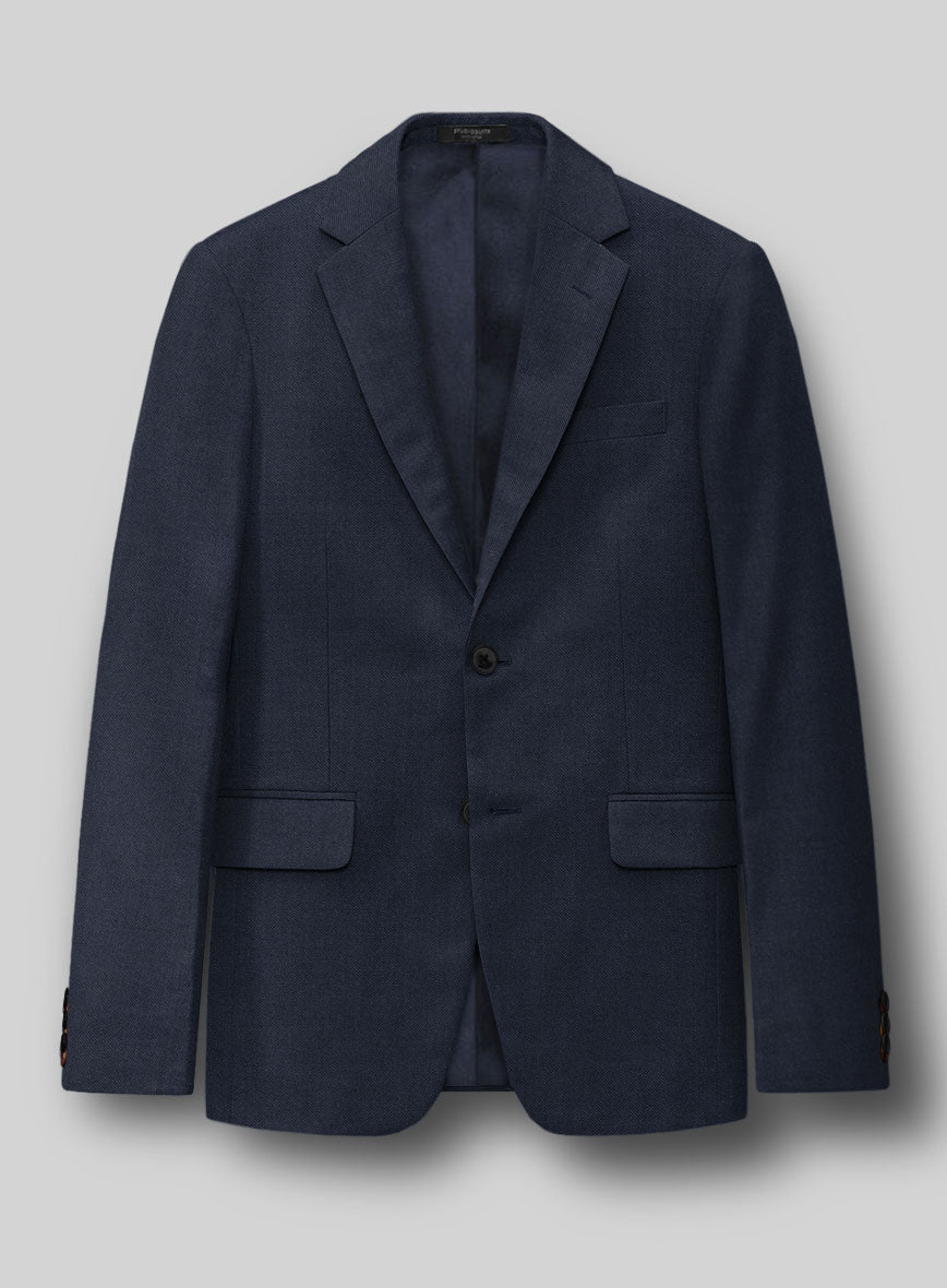 Napolean Navy Blue Wool Jacket - StudioSuits