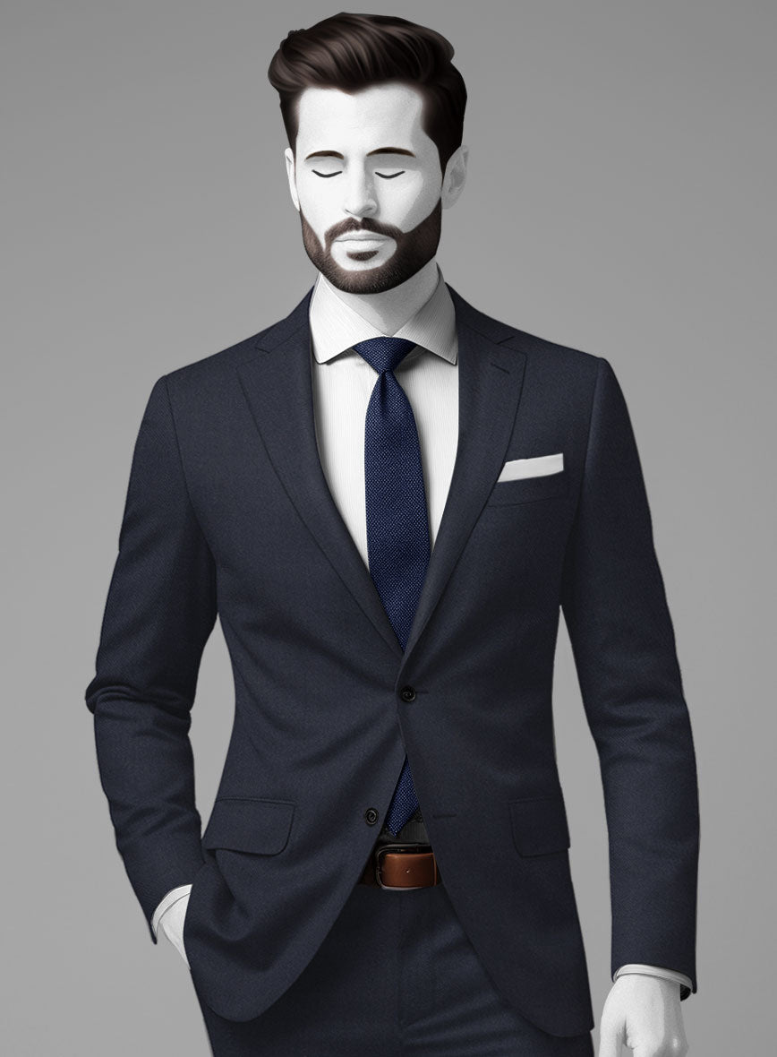 Napolean Navy Blue Wool Jacket - StudioSuits