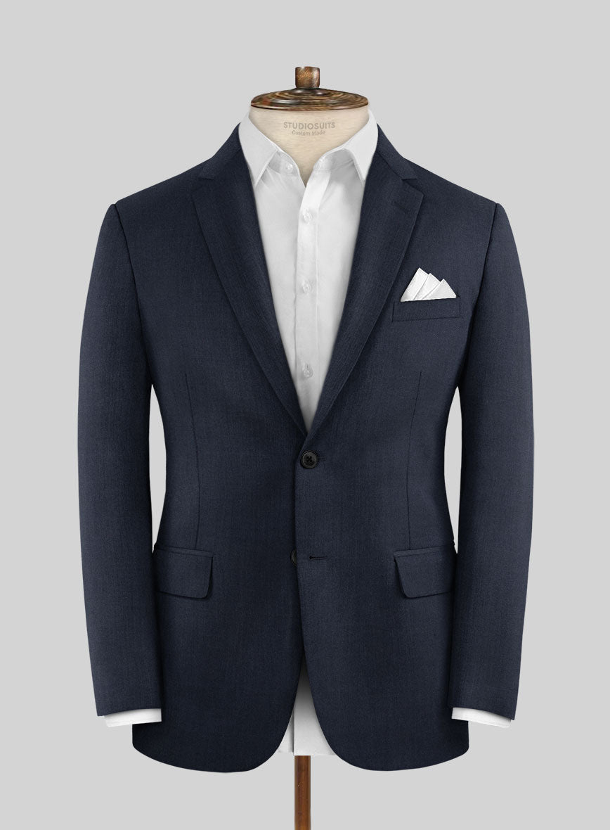 Napolean Navy Blue Wool Jacket - StudioSuits