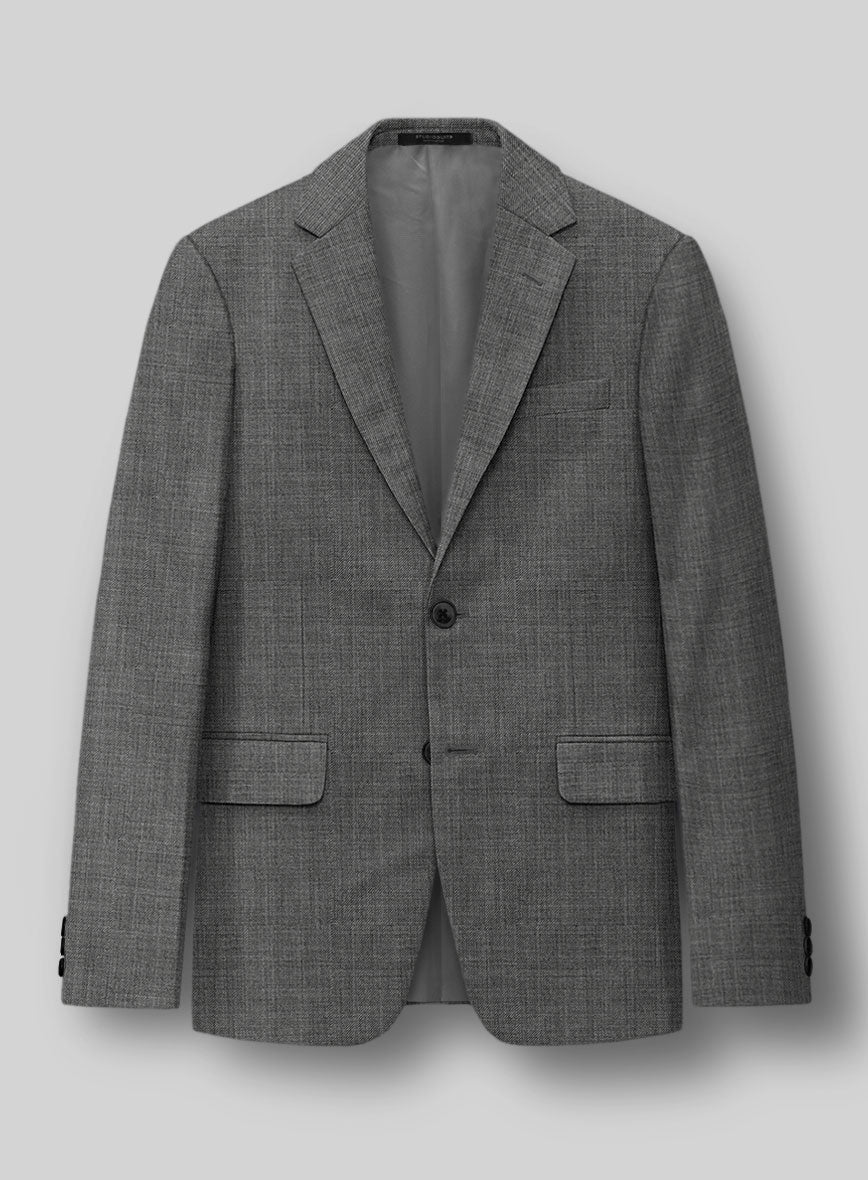 Napolean Sharkskin Gray Wool Jacket - StudioSuits
