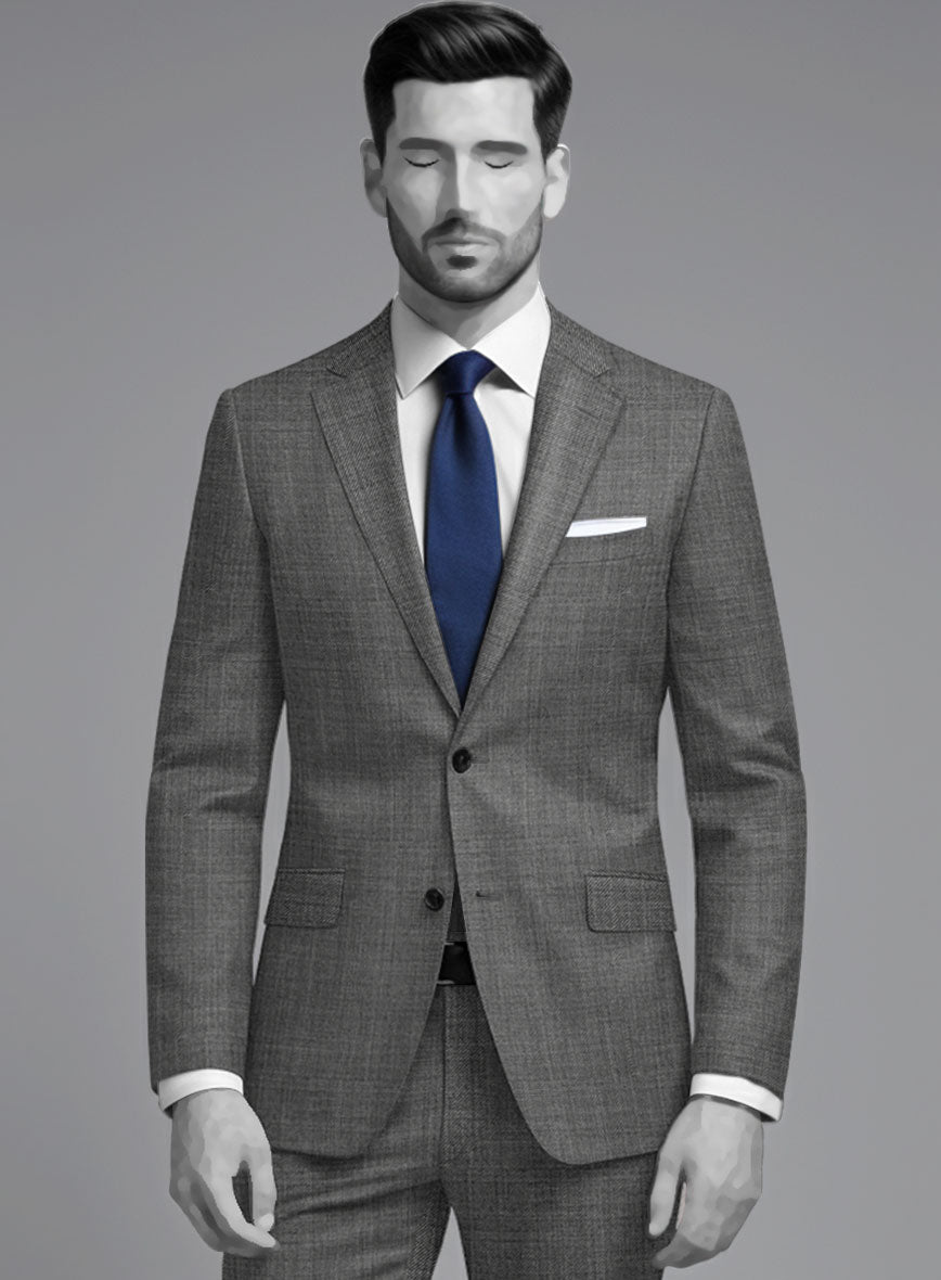 Napolean Sharkskin Gray Wool Jacket - StudioSuits