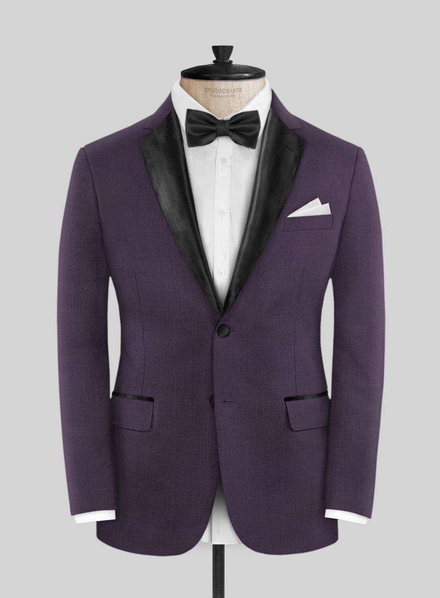 Napolean Stretch Purple Wool Tuxedo Jacket - StudioSuits