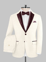 Napolean Stretch Ivory Wool Tuxedo Suit - StudioSuits