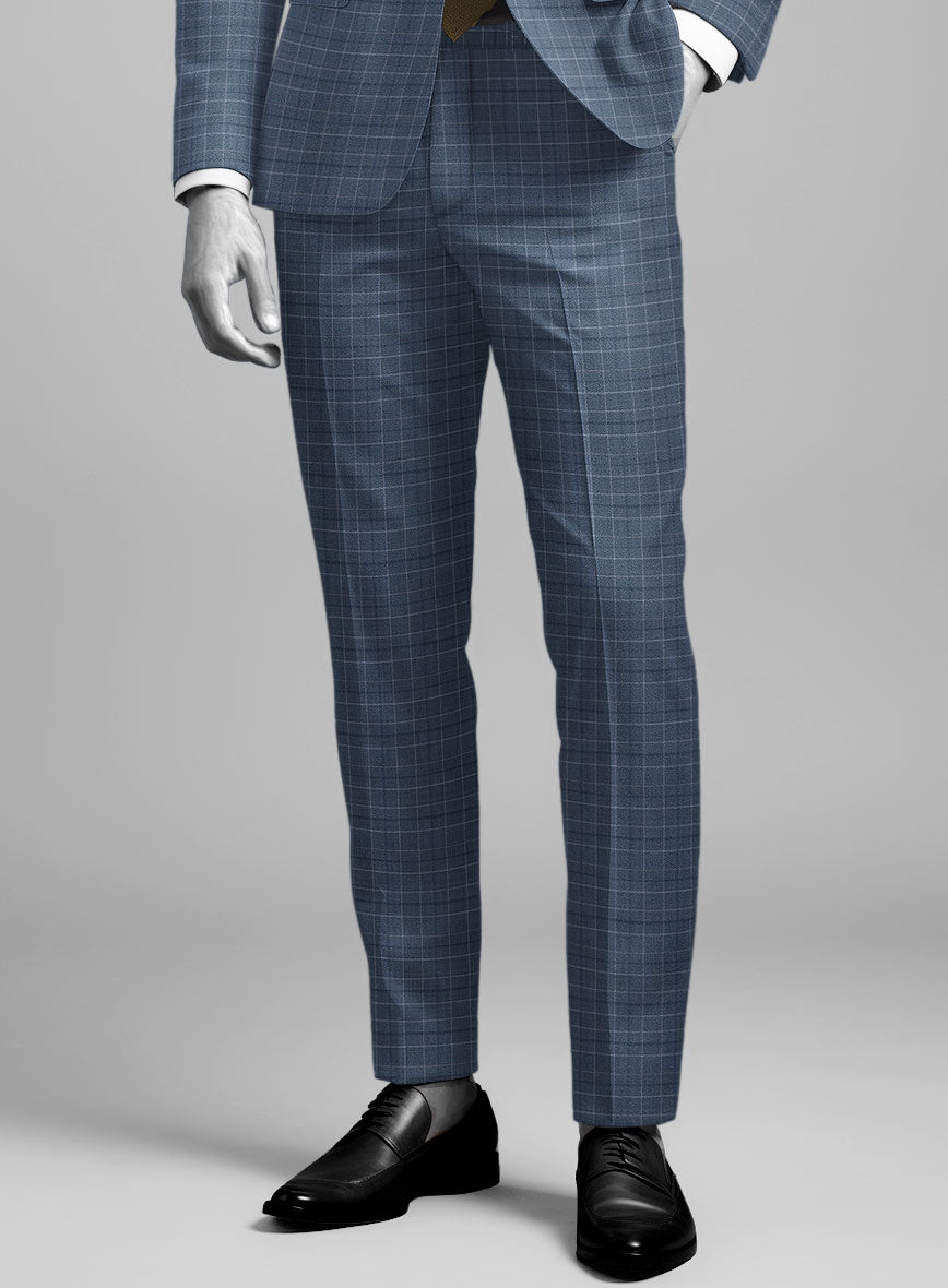 Napolean Tonia Blue Wool Pants - StudioSuits