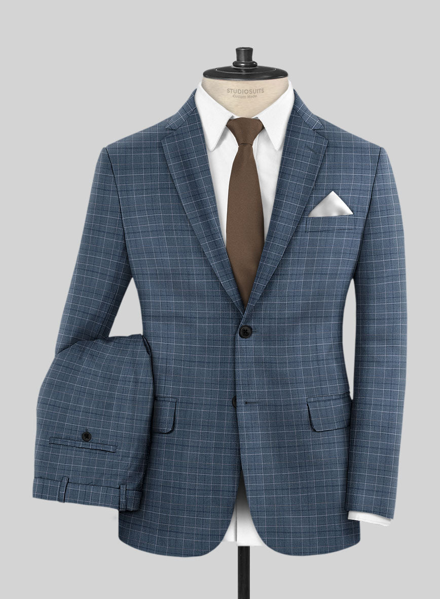 Napolean Tonia Blue Wool Suit - StudioSuits