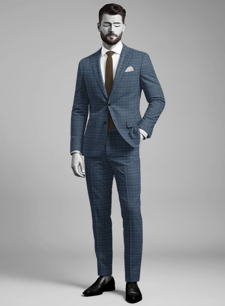 Napolean Tonia Blue Wool Suit - StudioSuits