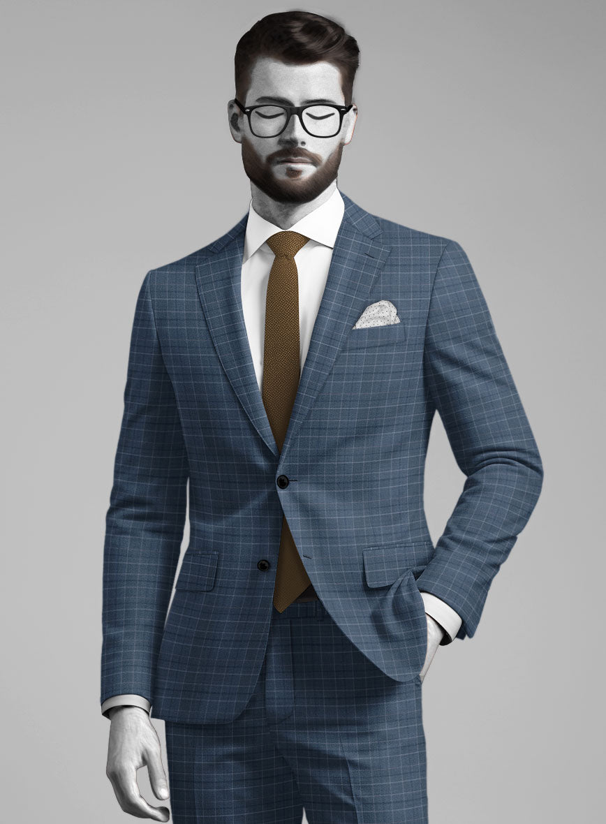 Napolean Tonia Blue Wool Suit - StudioSuits