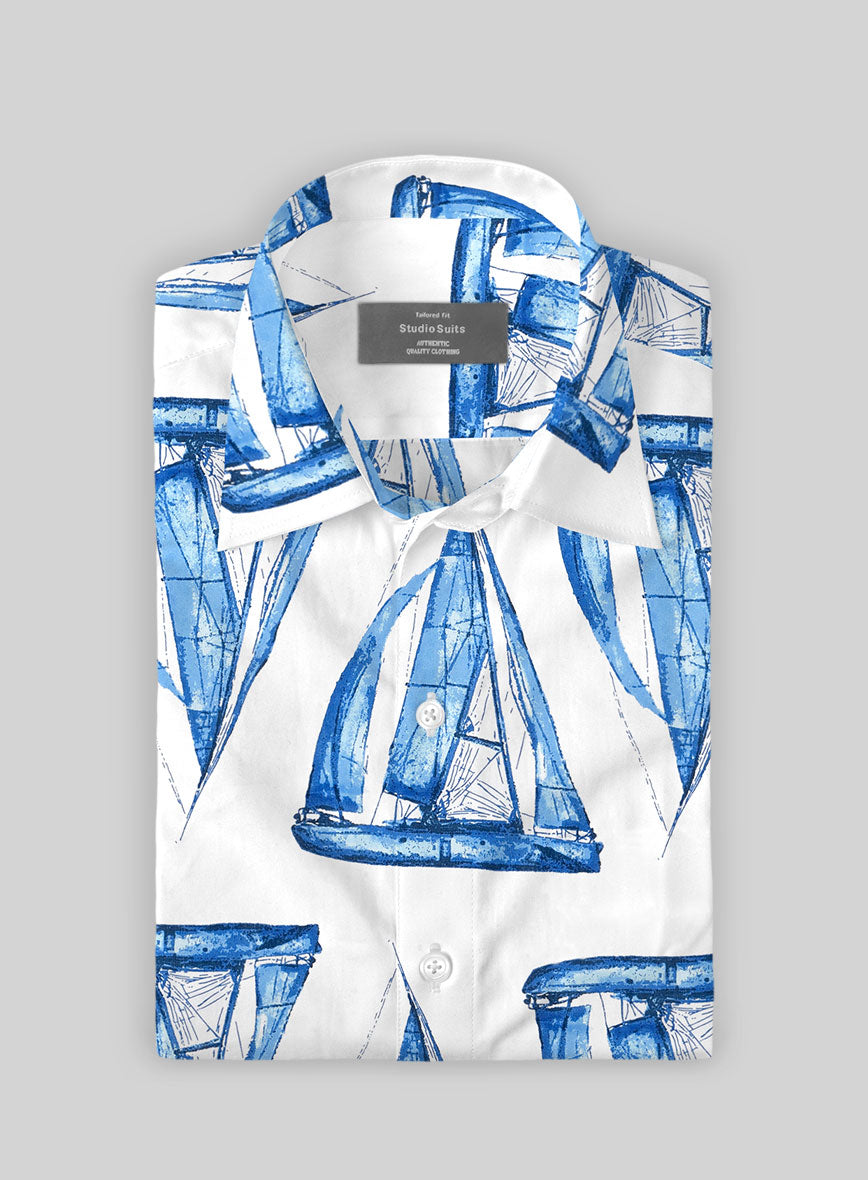 Nautic Sail Cotton Shirt - StudioSuits