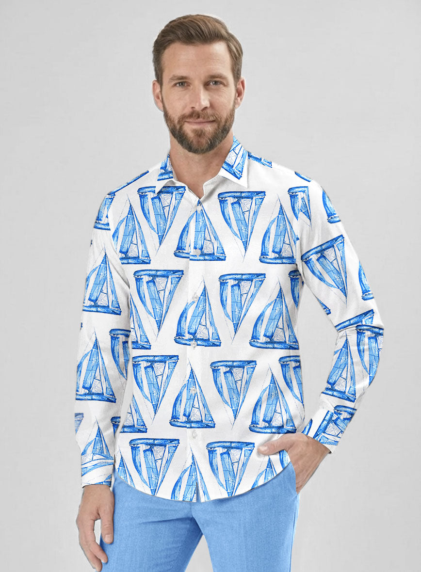 Nautic Sail Cotton Shirt - StudioSuits