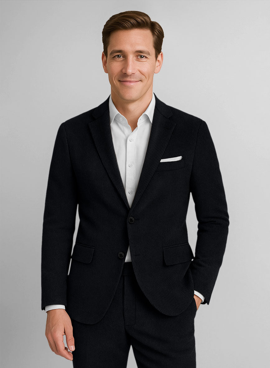 Navy Blue Corduroy Jacket - StudioSuits