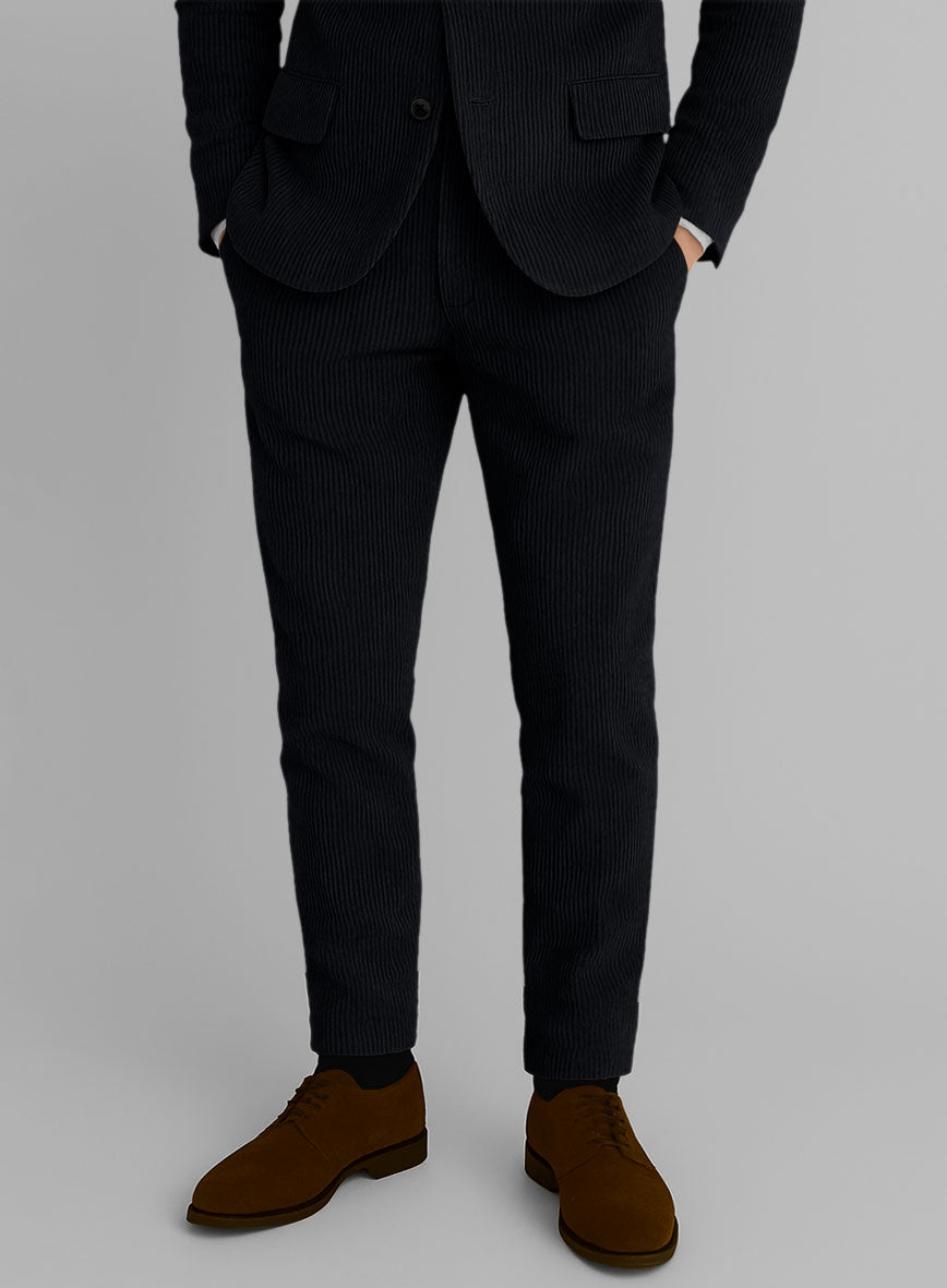 Navy Blue Corduroy Pants - StudioSuits