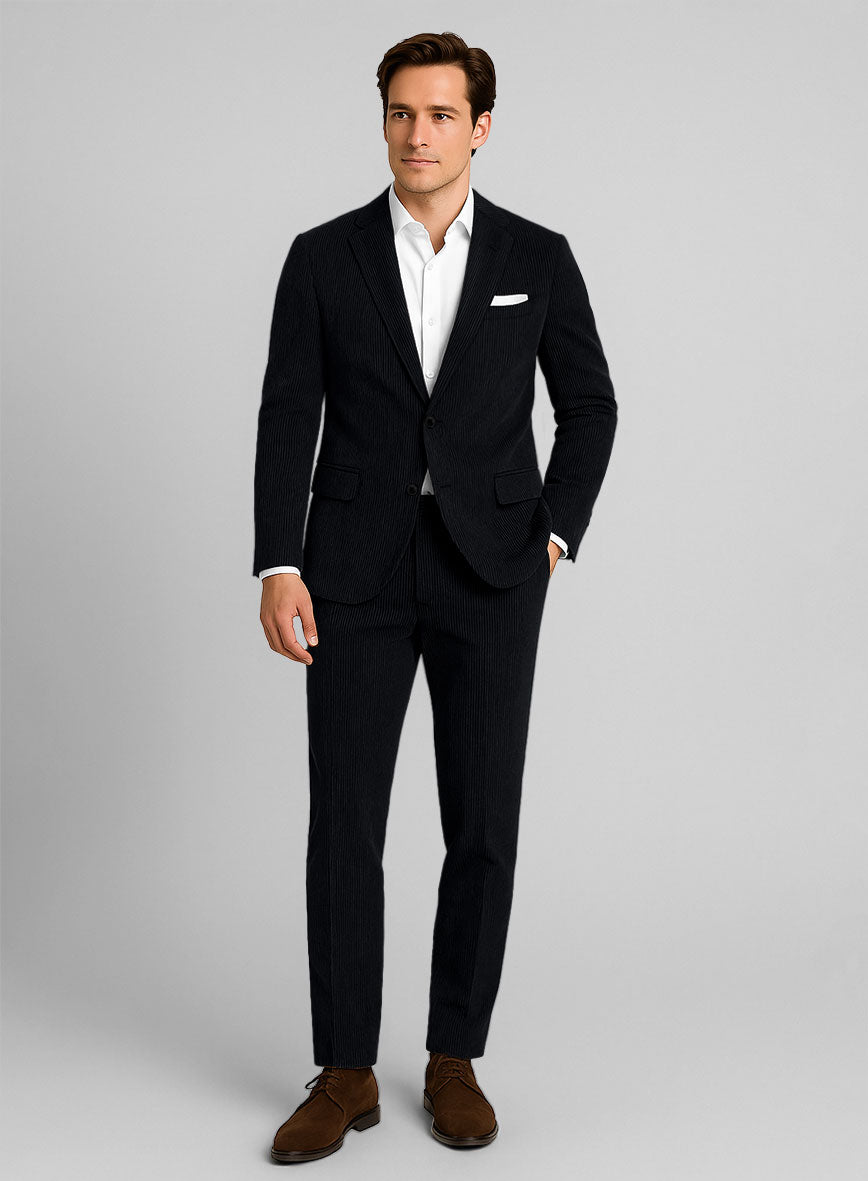 Navy Blue Corduroy Suit - StudioSuits