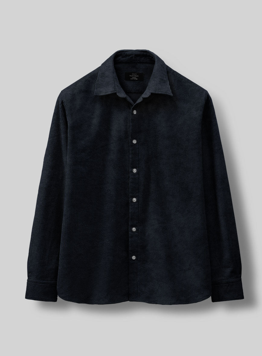 Navy Blue Corduroy Shirt - StudioSuits