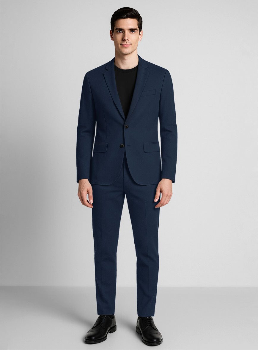 Navy Blue Napoli Stretch Light Weight Cotton Suit - StudioSuits