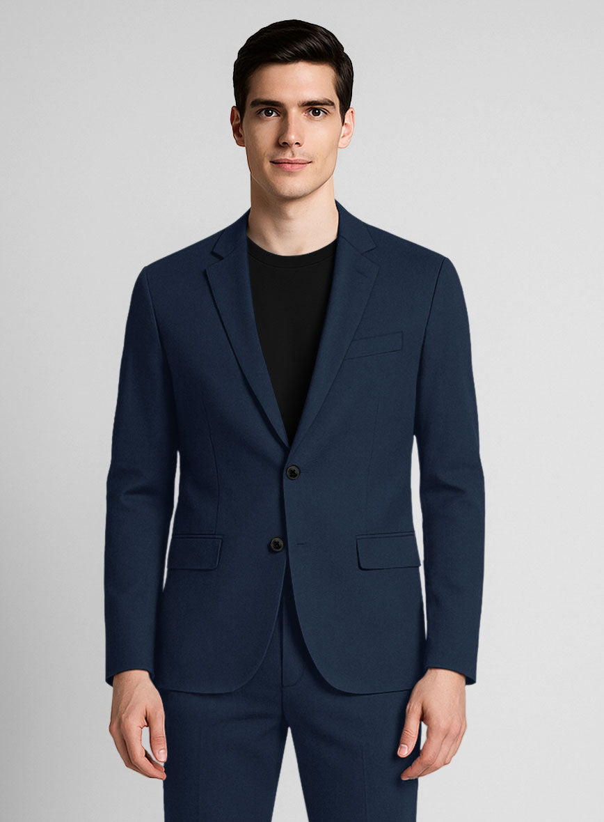 Navy Blue Napoli Stretch Light Weight Cotton Suit - StudioSuits