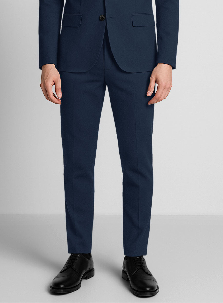 Navy Blue Napoli Stretch Light Weight Cotton Suit - StudioSuits