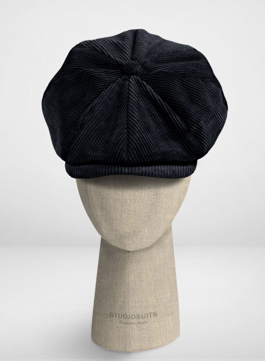 Navy Blue Thick Corduroy Newsboy Cap - StudioSuits