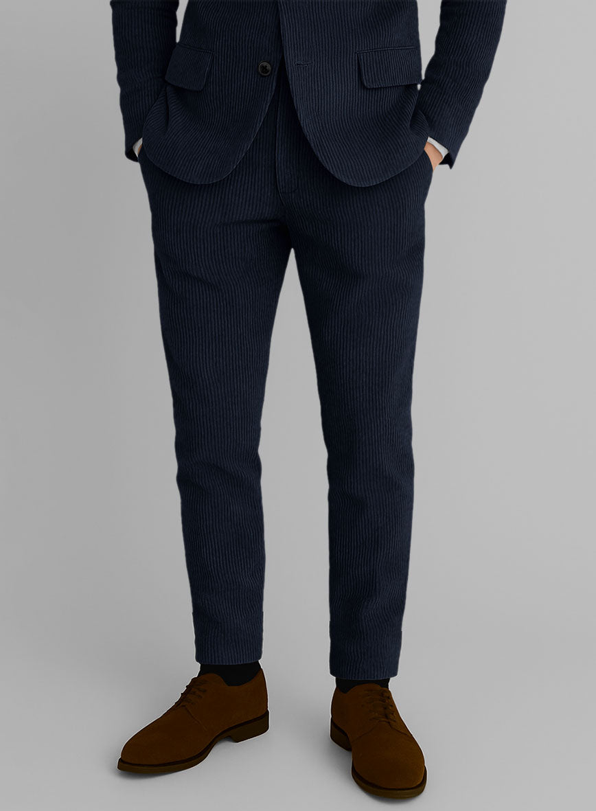 Navy Blue Corduroy Suit - StudioSuits