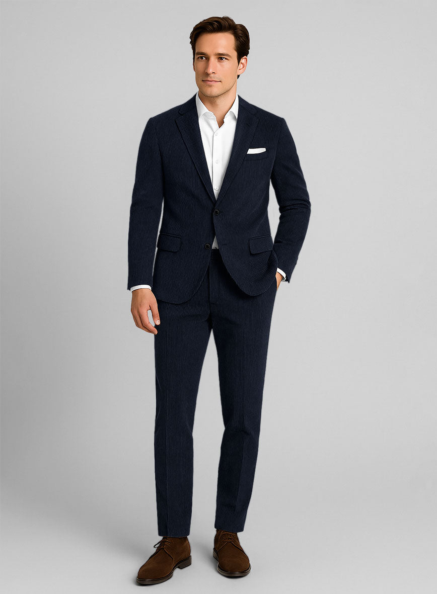 Navy Blue Corduroy Suit - StudioSuits