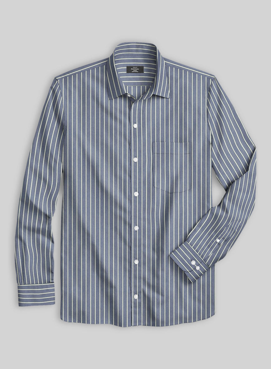 Navy Crest Organic Cotton Shirt - StudioSuits