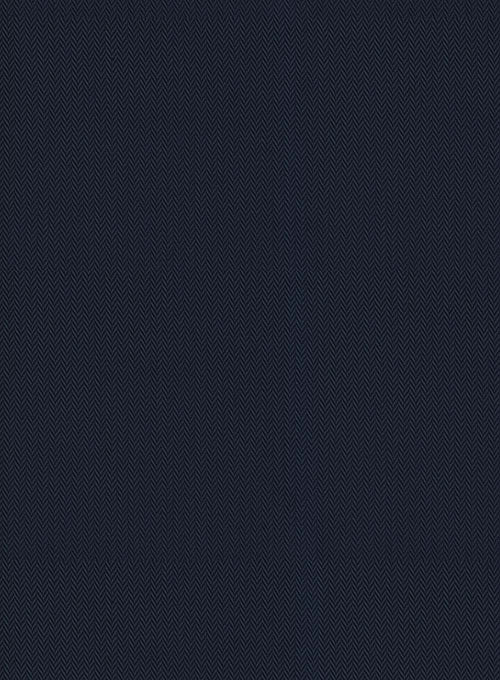 Navy Herringbone Cotton Shirt - StudioSuits