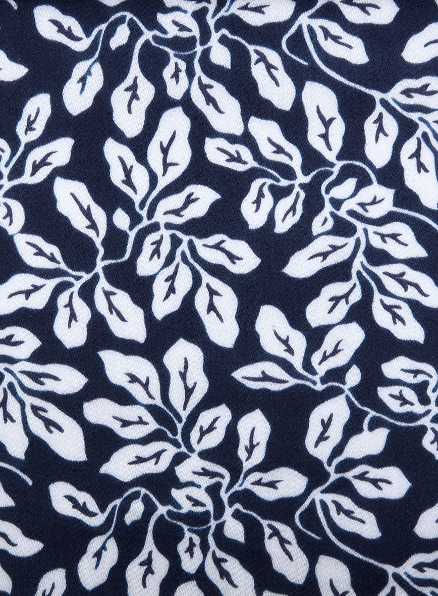 Navy Orchard Feather Cotton Shirt - StudioSuits