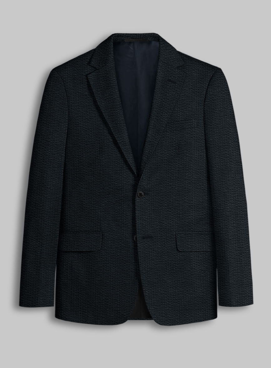 Navy Seersucker Jacket - StudioSuits