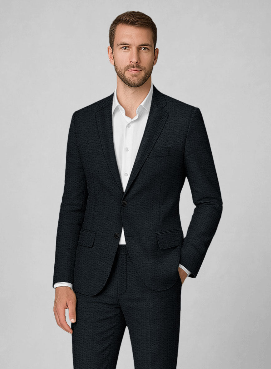 Navy Seersucker Jacket - StudioSuits