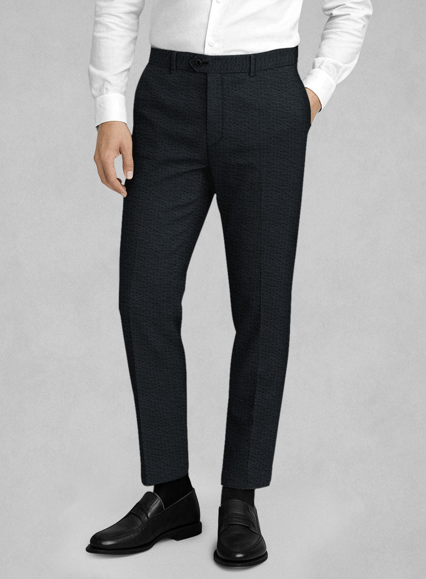 Navy Seersucker Pants - StudioSuits