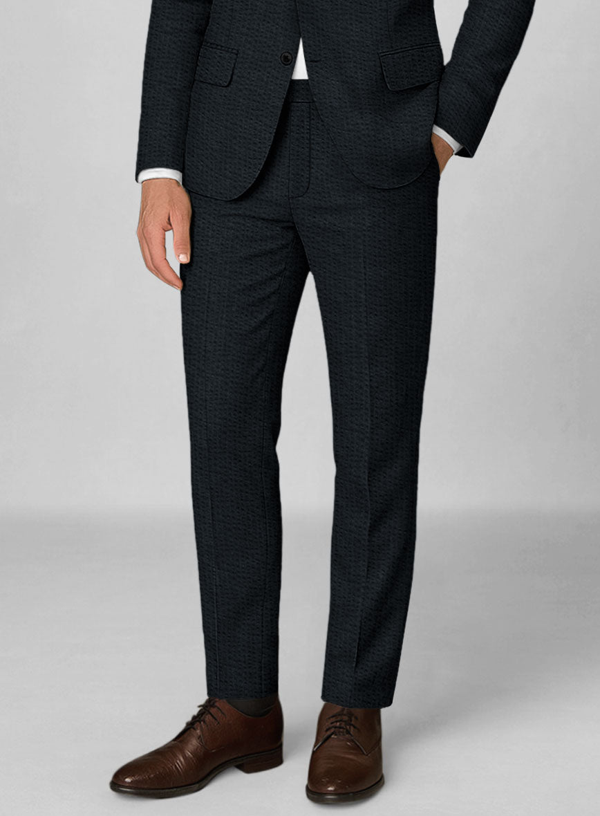 Navy Seersucker Pants - StudioSuits