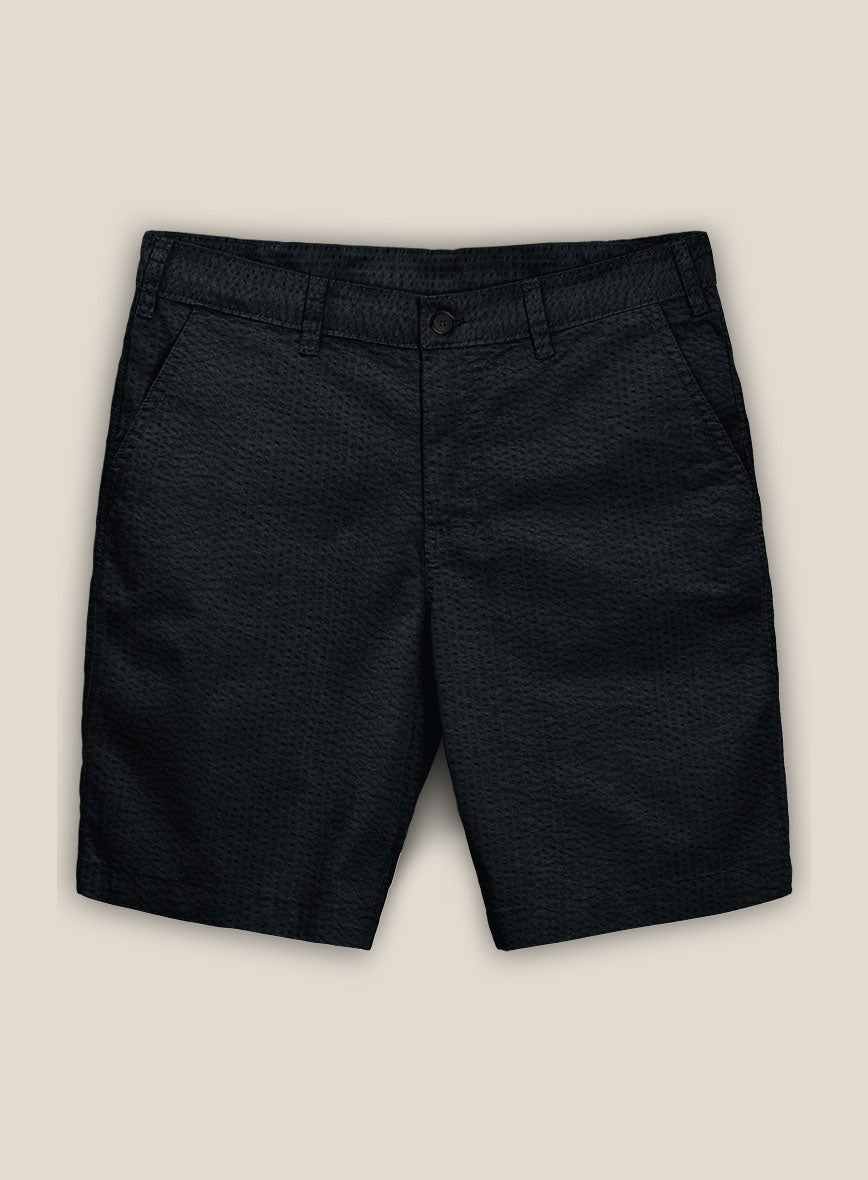 Navy Seersucker Shorts - StudioSuits
