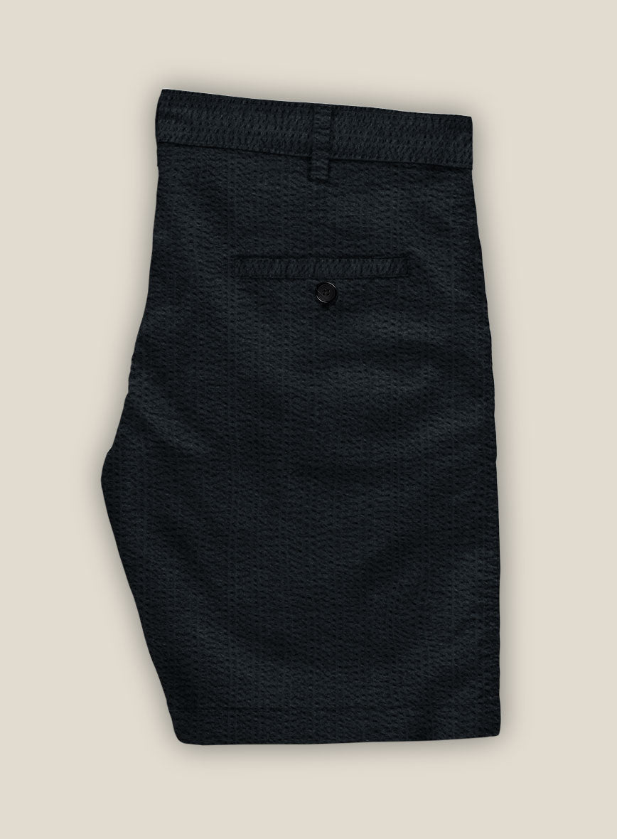 Navy Seersucker Shorts - StudioSuits