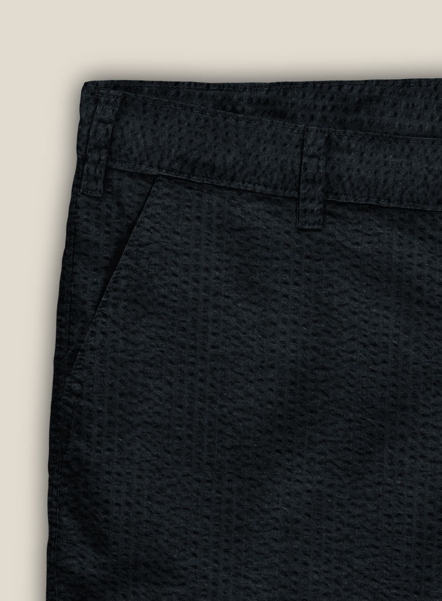 Navy Seersucker Shorts - StudioSuits