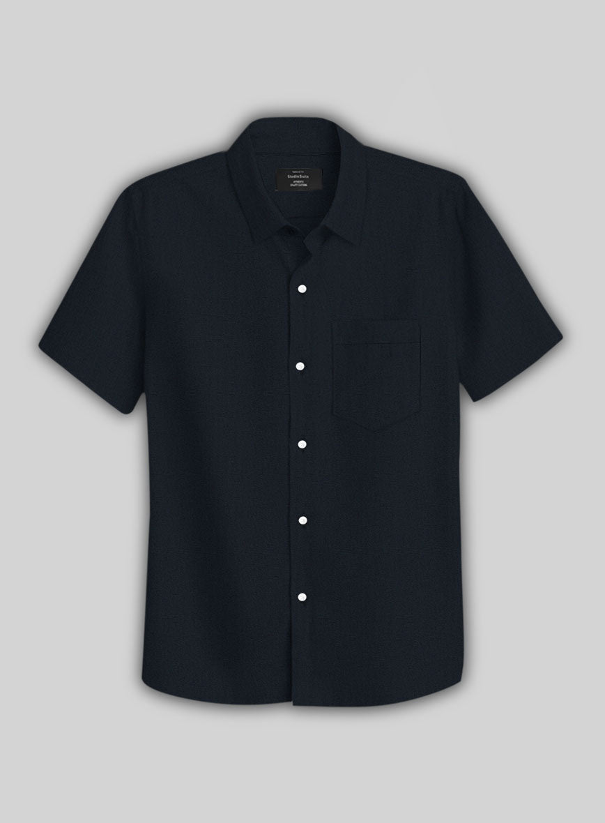Navy Stretch Poplene Shirt - StudioSuits