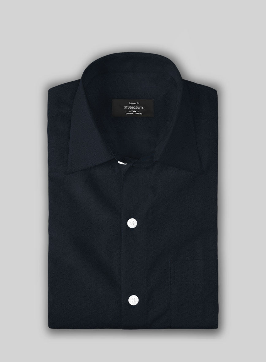 Navy Stretch Poplene Shirt - StudioSuits