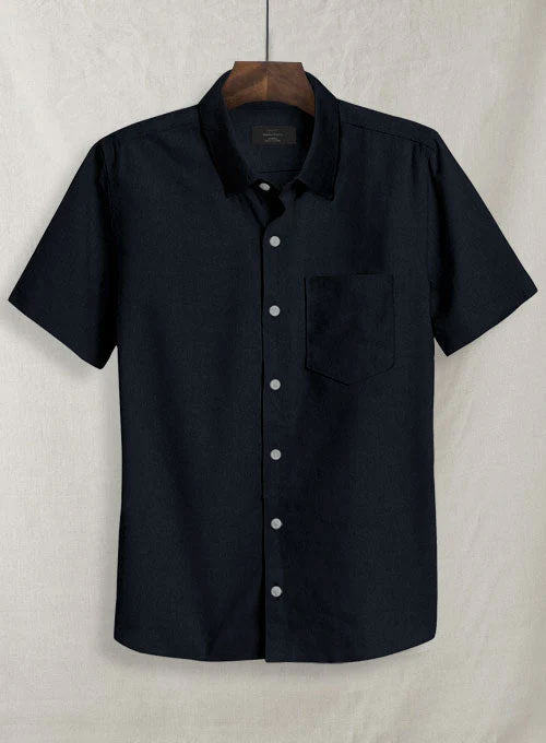 Navy Stretch Poplene Shirt - StudioSuits
