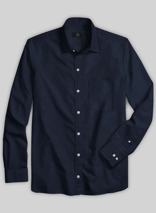 Navy Stretch Twill Shirt - StudioSuits