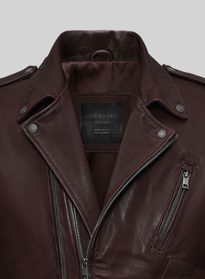 Nobelvalor Burgundy Rider Leather Jacket - StudioSuits