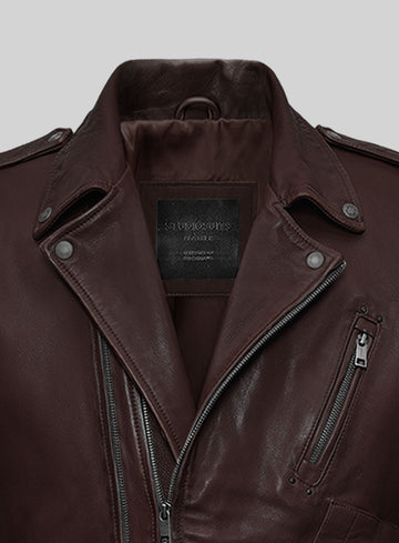 Nobelvalor Burgundy Rider Leather Jacket - StudioSuits