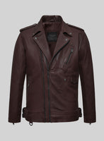 Nobelvalor Burgundy Rider Leather Jacket - StudioSuits